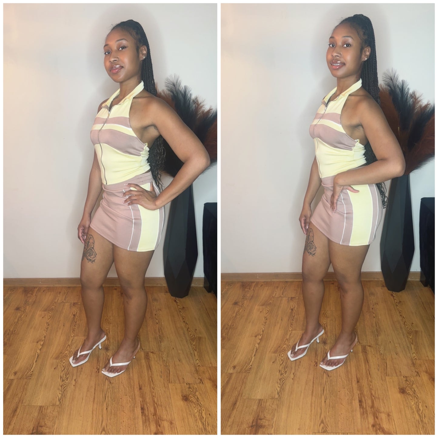 Erica Halter Top Mini Skirt Set