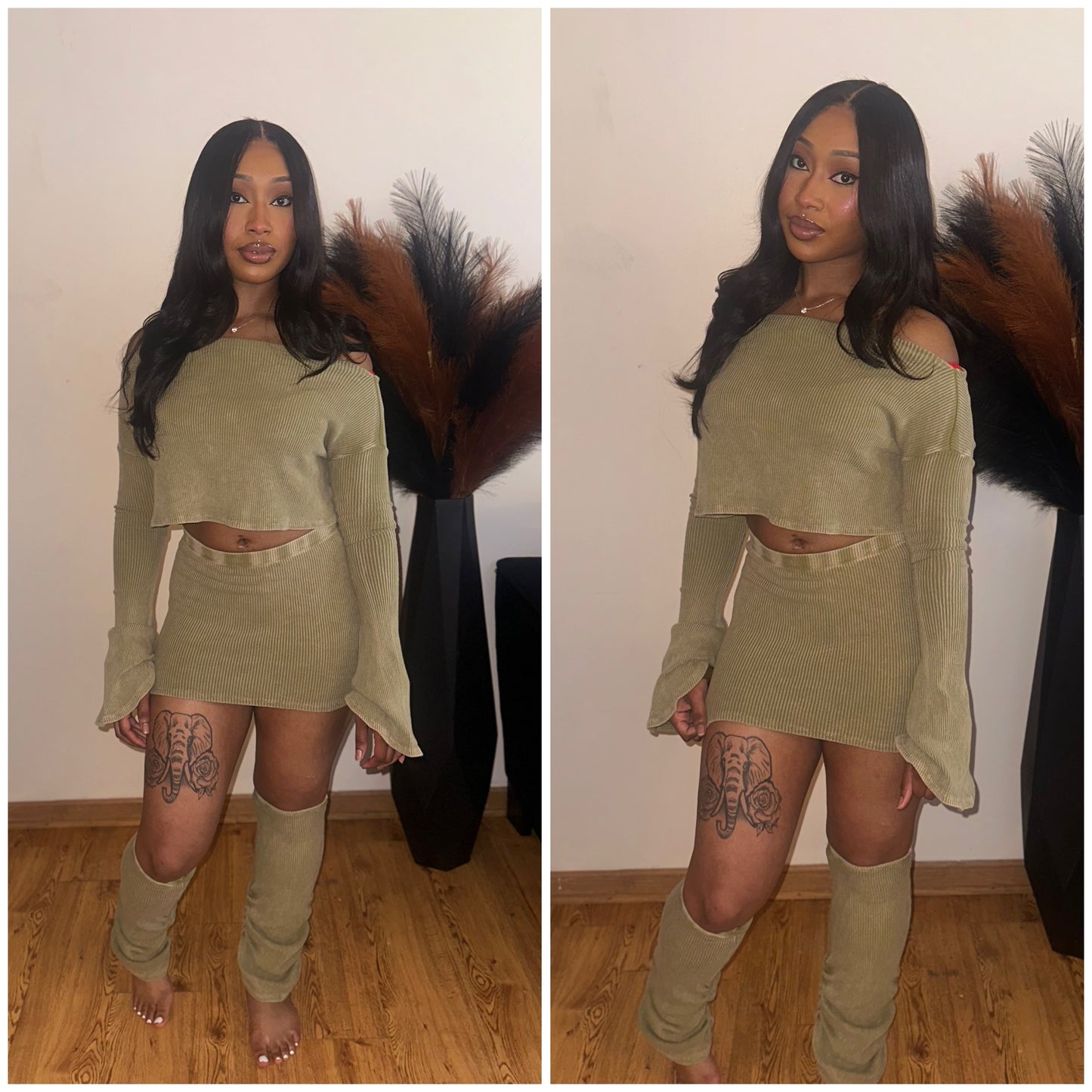 GiGi 3pcs Mineral Washed Skirt Set