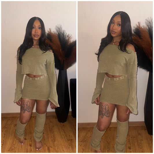 GiGi 3pcs Mineral Washed Skirt Set