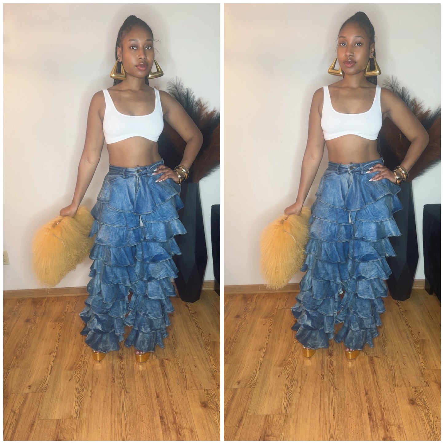 Tina Super Layered Denim Pants